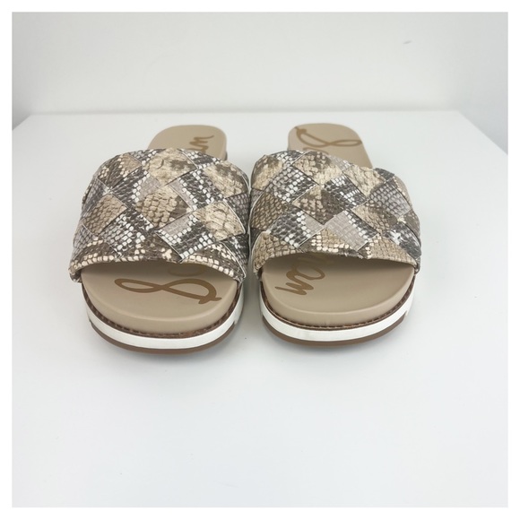 SAM EDELMAN ‘ADALEY’ Woven Snakeskin Print Slide Sandal Size 10 - Picture 3 of 8